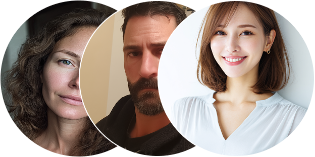 Zdjęcia profilowe zadowolonych klientów, którzy skorzystali z usług legalizacji pobytu i pracy w Polsce