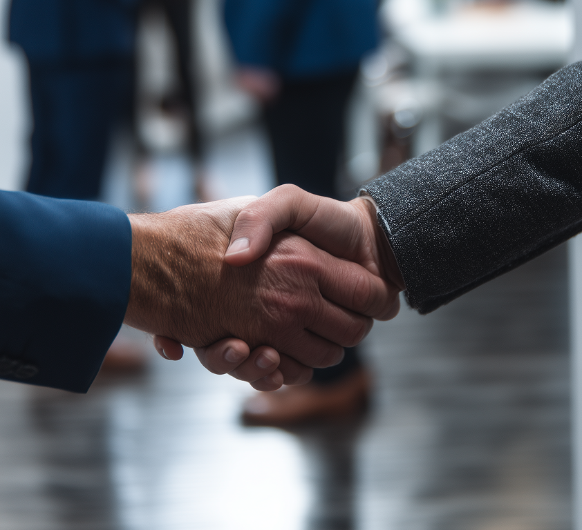 Uścisk dłoni reprezentujący udany projekt w firmie izabelaSEO